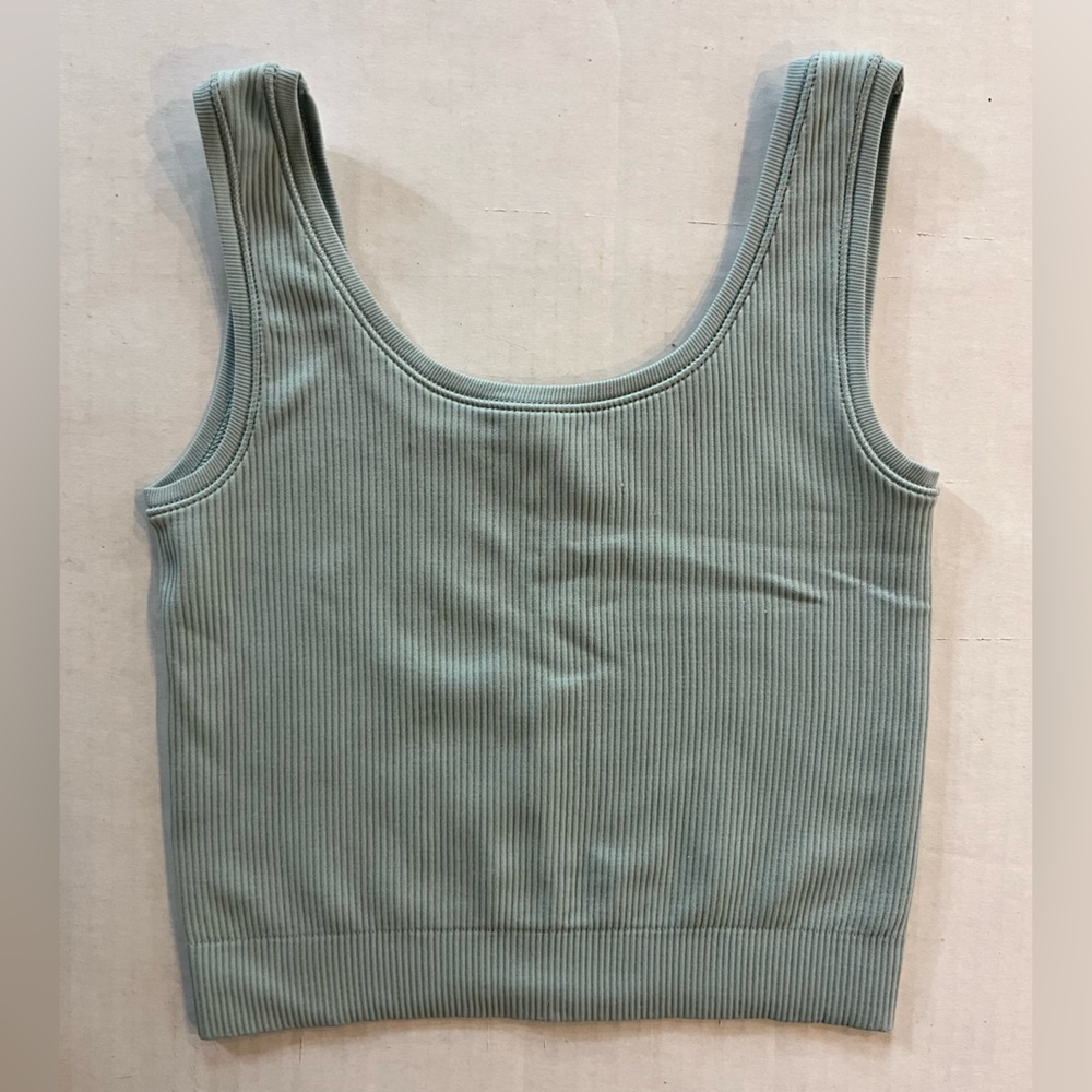 Athleta light blue ribbed crop top XS